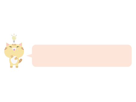 ひらめく_猫 ひらめく,猫,ちゃとら,動物,かわいい,電球,分かった,なるほど,吹き出しのイラスト素材