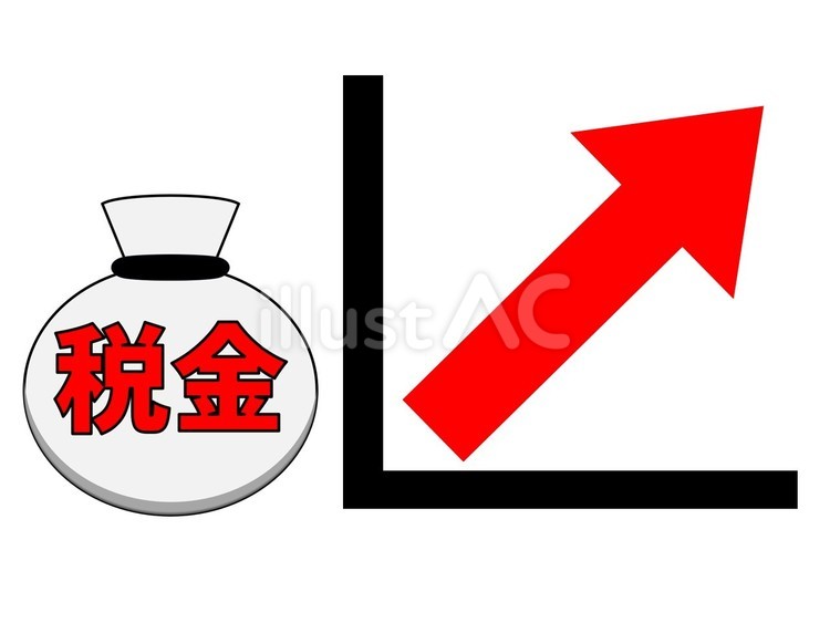 税金の上昇グラフ2 税金,上昇,グラフのイラスト素材