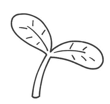 双葉の白黒手描きイラスト 双葉の白黒手描きイラスト 双葉,白黒,葉っぱ,芽,自然,可愛い,手描き,挿絵,植物,シンプルのイラスト素材