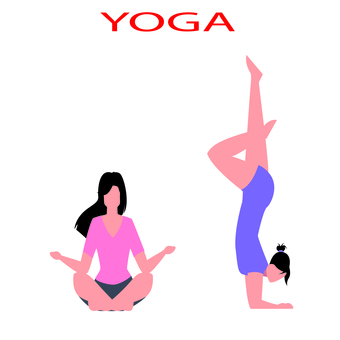 ヨガ  ヨガ,女性,ポーズ,ストレッチ,運動,フィットネス,スポーツ,柔軟,健康,エクササイズのイラスト素材