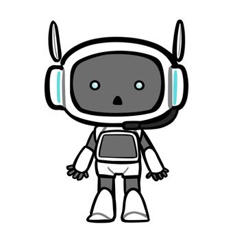 ロボット　AI　真顔 ロボット,ai,キャラクター,機械,ファンタジー,かわいい,データ,人工知能,デジタル,機械学習のイラスト素材