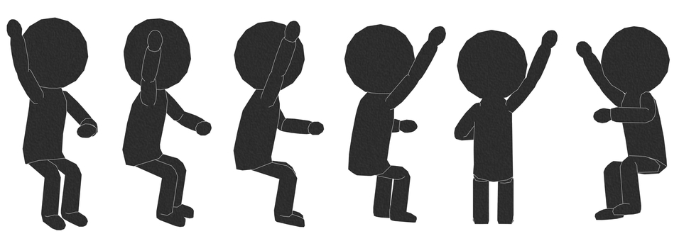 棒人間　ペパクラ風　座って挙手 挙手,質問,賛成,返事,ハイ,答える,人,大丈夫,ハーイ,あいさつのイラスト素材