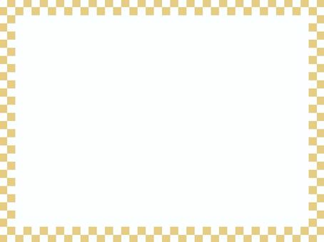 格子柄　フレーム　白×ゴールド　2 フレーム,枠,背景,和柄,格子柄,正月,年賀状,シック,上品,シンプルのイラスト素材