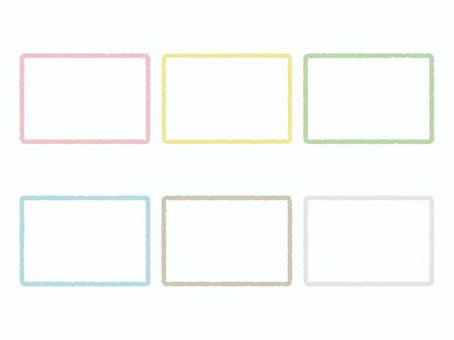 パステルカラー手描き長方形フレームセット フレーム,長方形,セット,パステルカラー,枠,手描き,手書き,クレヨン,パステル,見出しのイラスト素材