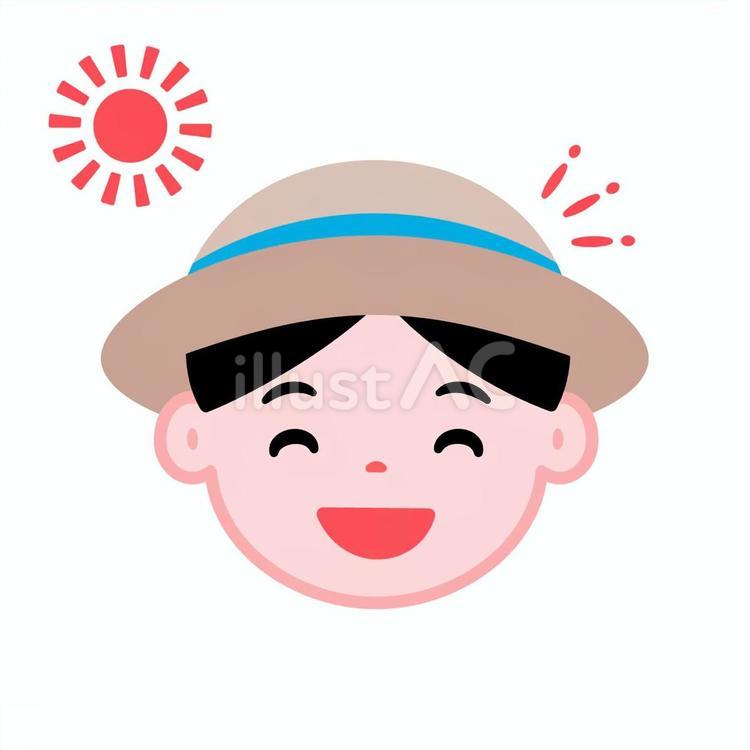 帽子を被った男の子 帽子,男の子,夏のイラスト素材