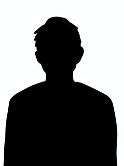 男性上半身シルエット 男性上半身シルエット 男性,正面,短髪,30代,20代,丸顔,長袖,トレーナー,スウェット,上半身のイラスト素材