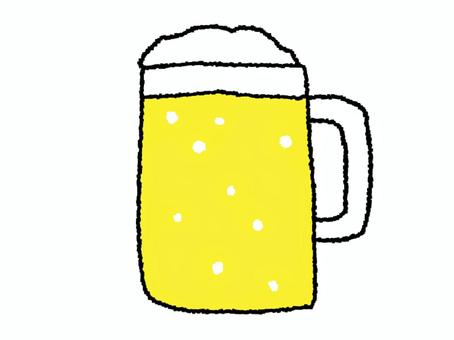 ビール ビール,アルコール,泡,お知らせ用,宣伝用,pop調,手描き,挿絵,ワンポイント,素材のイラスト素材