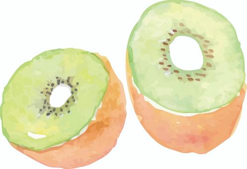 水彩キウイ キウイ,かわいい,水彩,手書き,果物,おいしい,水彩画のイラスト素材