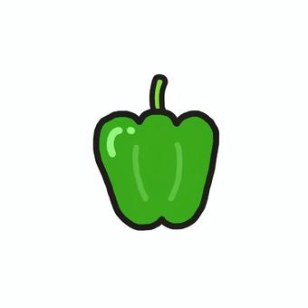 シンプルなピーマン ピーマン,食べ物,野菜,夏野菜,へた,１つ,単体,緑色,シンプル,かわいいのイラスト素材