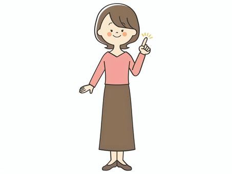 指差しする若い女性 指差しする若い女性 ポイント,指差し,説明,教える,解説,アドバイス,重要,強調,誘導,注目のイラスト素材
