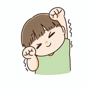 伸びするポーズ 男の子,伸び,ポーズ,日常,可愛いのイラスト素材