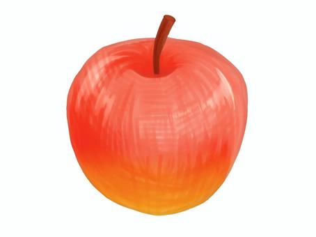 厚塗り風のリンゴのイラスト リンゴ,果物,赤,鮮やか,手描き,厚塗り,新鮮,淡い,透明感,イラストのイラスト素材