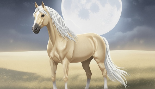 月とサラブレッド 月,夜,月夜,馬,サラブレッド,草原,尾花栗毛,綺麗,華麗,栗毛のイラスト素材