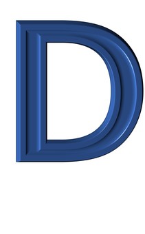 ３D加工アルファベット大文字青D アルファベット,大文字,立体,3d,青,装飾文字,フォント,デザイン,アイコン,カラフルのイラスト素材