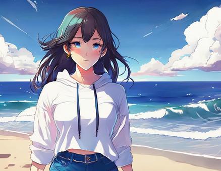 海岸を散歩