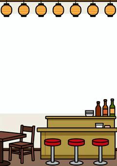 壁紙の白の居酒屋客席です。 壁紙,居酒屋,シンプル,ダイニングテーブル,カウンター,客席,木製,照明,提灯,飲食店のイラスト素材