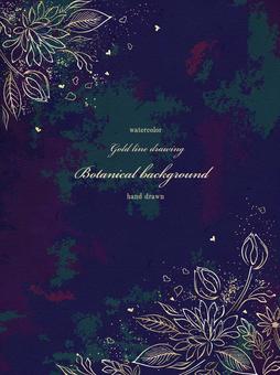 Cute botanical background with gold line, JPG, PNG and AI Cute botanical background with gold line, flower, rose, background, JPG, PNG and AI