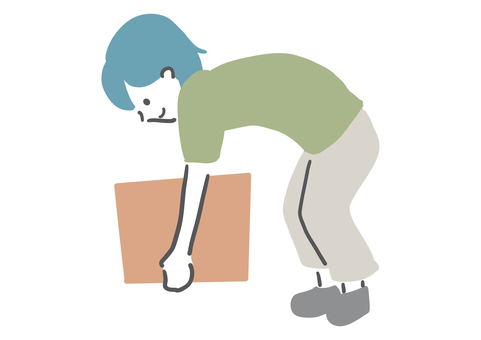 重たい荷物を持つ女性 女性,荷物,持つ,運ぶ,運搬,しゃがむ,シンプル,ラフタッチ,手書き風,感情のイラスト素材