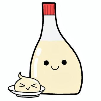 マヨネーズ マヨネーズ,食べ物,白,容器,調味料のイラスト素材