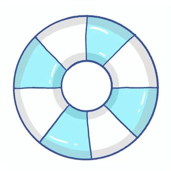 水色のうきわ うきわ,夏,プール,海,単体,シンプルのイラスト素材