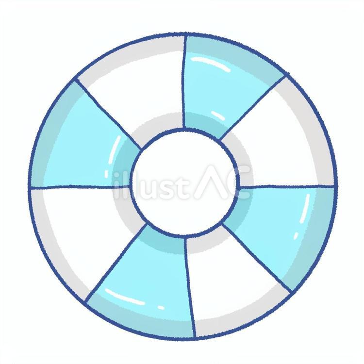 水色のうきわ うきわ,夏,プールのイラスト素材