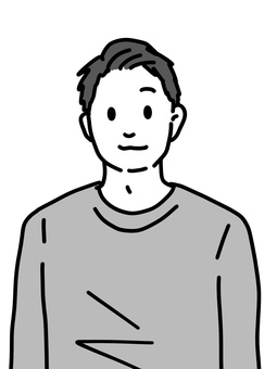 男性の上半身 男性の上半身 男性,正面,丸襟,短髪,おしゃれ,スタイリッシュ,30代,20代,丸顔,長袖のイラスト素材