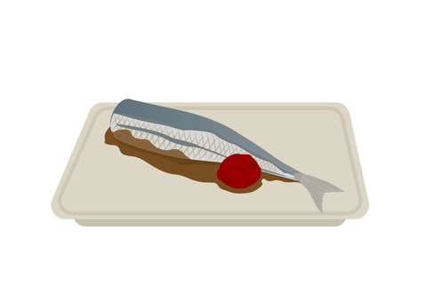 いわしの梅煮 いわしの梅煮,いわし,鰯,イワシ,魚,魚料理,煮魚,梅煮,梅干し,食事のイラスト素材