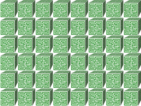 緑色の立方体の迷路風幾何学模様の壁紙素材 背景,壁紙,立方体,幾何学模様,緑色,グリーン,迷路,柄,模様,シームレスのイラスト素材