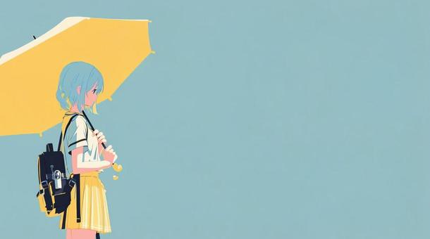 傘を差す女子学生