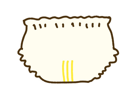 手描き風の未使用オムツ 手描き,かわいい,オムツ,赤ちゃん,子ども,幼児,未使用,キレイ,パンツ,シンプルのイラスト素材
