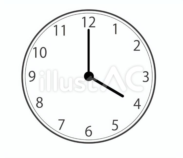 時計【4時】 時計,時間,シンプルのイラスト素材