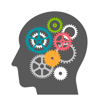 横顔と歯車イラスト (アイデア・閃き) 頭,ギア,歯車,脳,比喩,アイデア,ビジネス,キャラクター,インスピレーション,イマジネーションのイラスト素材