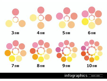 インフォグラフィックス 暖色系 インフォグラフィック,暖色,warmcolor,ビジネス,資料,シンプル,カラフル,プレゼンテーション,分割,情報のイラスト素材