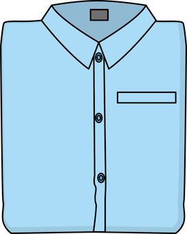 カッターシャツ  カッターシャツ  カッターシャツ,紳士服,襟付き,フォーマル,たたむ,商品,線画,水色のイラスト素材