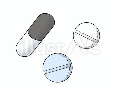 手描き水彩風・いろいろな薬1