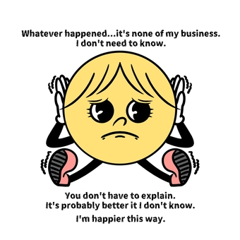 I dont need to know まるい,可愛い,黄色,悲しい,アイコンのイラスト素材