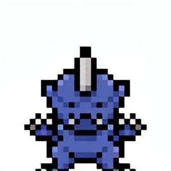 小鬼「青」（ドット絵） 小鬼,鬼,ドット,絵,化け物,モンスター,妖怪,ゲーム,ピクセルアート,レトロのイラスト素材