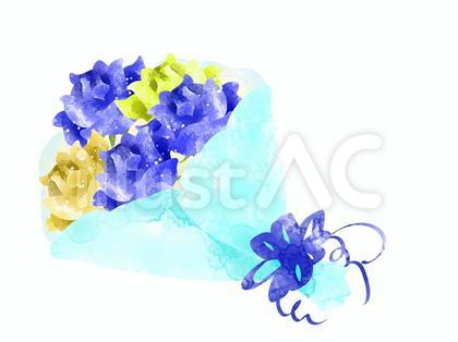 水彩タッチのバラの花束