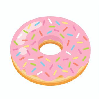 ストロベリードーナツのアイコン ストロベリー,ピンク,ドーナツ,お菓子,デザート,おやつ,甘い,洋菓子,食べ物,揚げるのイラスト素材