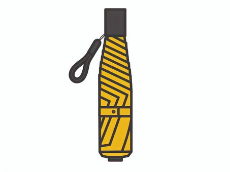 折り畳み傘（I型・袋なし）02 折り畳み傘,雨,傘,黄,アイコン,マーク,シンプルのイラスト素材