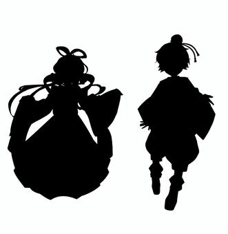 織姫と彦星のシルエット
