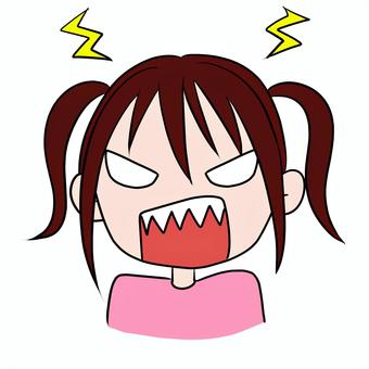 怒っている女の子 女の子,人物,表情,怒,機嫌のイラスト素材