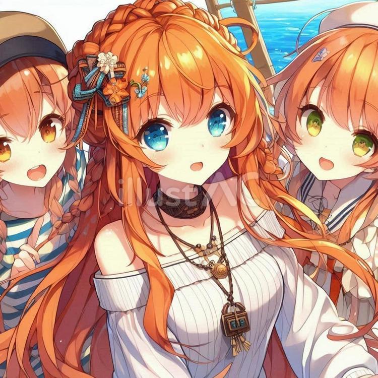 友だちに囲まれる女性 女性,ネックレス,ロングヘアのイラスト素材