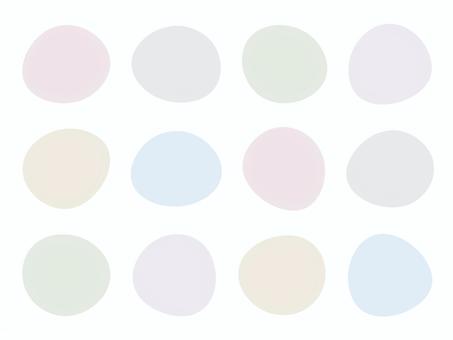 くすみカラーのゆるい丸セット フレーム,ゆるい,くすみ,丸,あしらい,淡い,柔らかい,ピンク,緑色,ベージュのイラスト素材