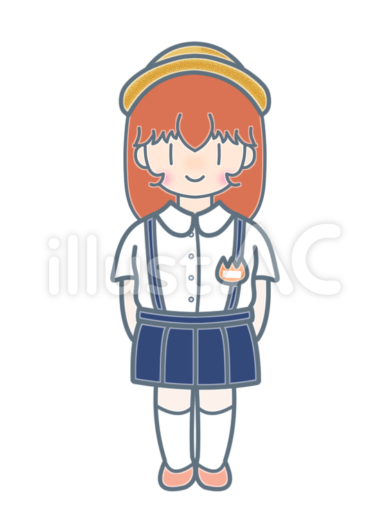 幼稚園制服（夏服 スカート） 制服,幼稚園,夏服のイラスト素材