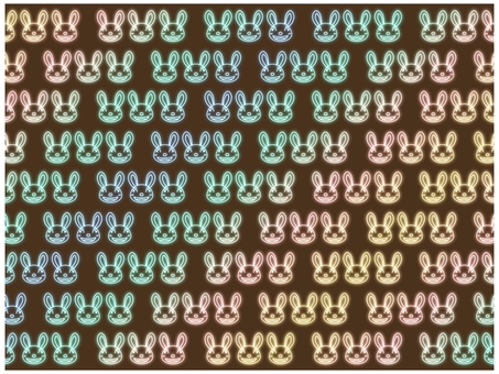 ウサギの壁紙　ネオン ウサギ,うさぎ,壁紙,背景,ポストカード,柄,パターン,ネオン,パステルカラー,グラデーションのイラスト素材