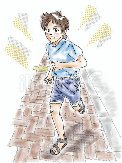 駆ける子 色付き