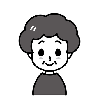 おばあさん　ほほえみ　白黒 おばあさん,白黒,高齢者,笑顔,女性,ほほえみ,微笑,顔,シニア,年配のイラスト素材