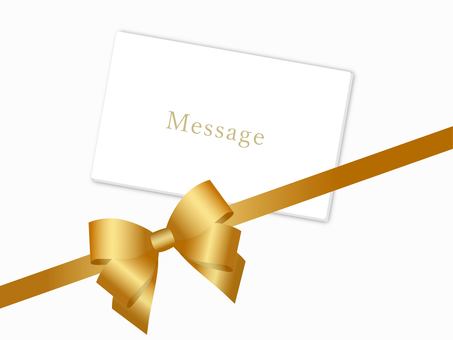 金リボンのメッセージカード メッセージカード,リボン,金リボン,ゴールド,カード,ギフト,プレゼント,祝い,パーティー,ギフトカードのイラスト素材