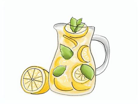 Illustration, lemonade, lemon, drink, 